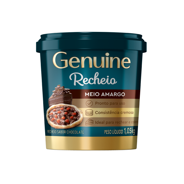 RECHEIO GANACHE MEIO AMARGO GENUINE 1KG  UNI