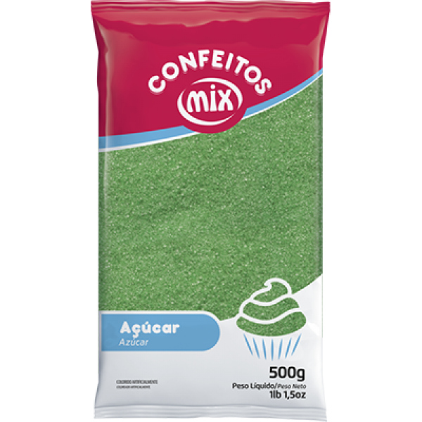 AÇUCAR COLORIDO VERDE 500g