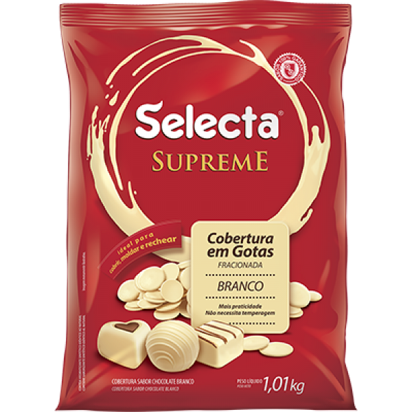 COBERTURA EM GOTAS SUPREME BRANCO SELECTA 1,01KG