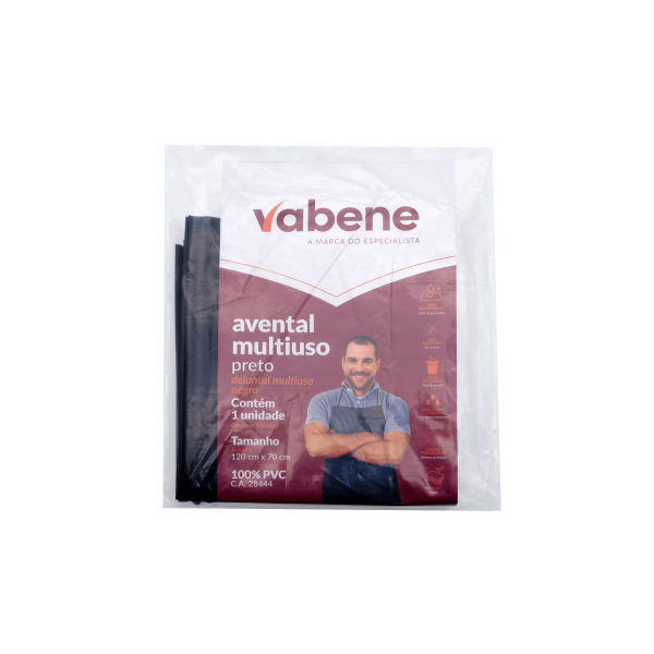 AVENTAL MULT PRETO 120CMX70CM 1UN/PCT