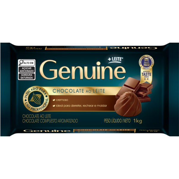 CHOCOLATE AO LEITE GENUINE 1KG BARRA