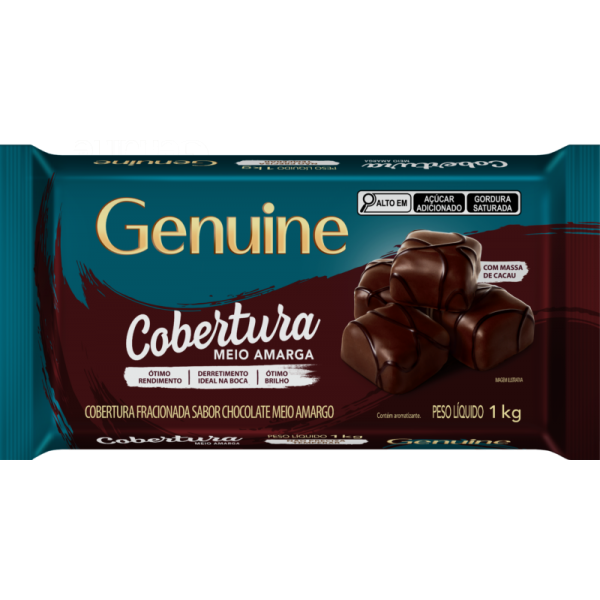 COBERTURA MEIO AMARGO GENUINE 1KG BARRA