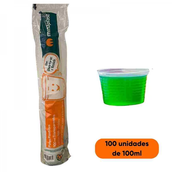 POTE 100ML MINASPLAST C/ 100UNID