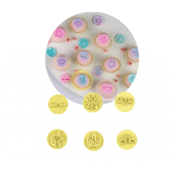 KIT CARIMBOS UNICORNIO AMARELO (2 cm) -UN