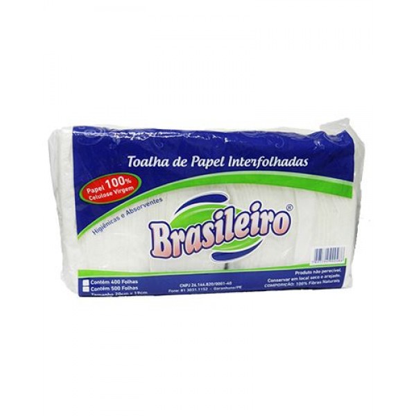 FARDO PAPEL TOALHA 100% BRASILEIRO  C/(8 X 500 FOLHAS)
