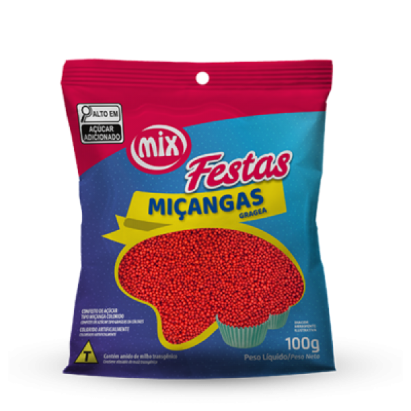Miçanga Vermelha MIX 500g 