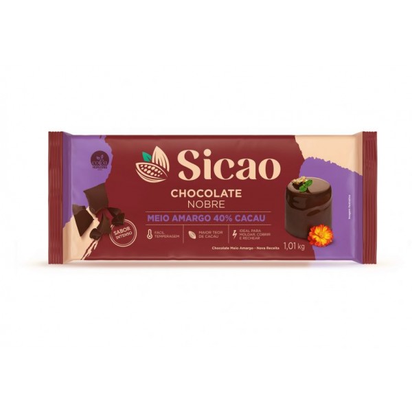CHOCOLATE NOBRE SICAO MEIO AMARGO 1,01KG