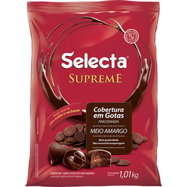 COBERTURA EM GOTAS SUPREME MEIO AMARGO SELECTA 1,01KG