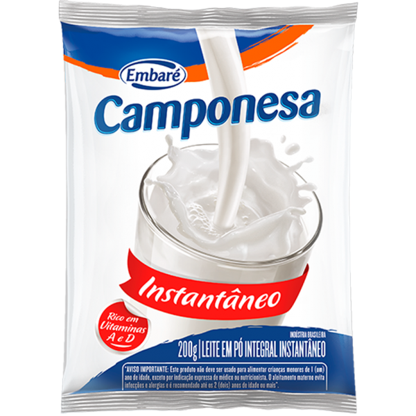 LEITE EM PÓ INSTANTÂNEO CAMPONESA 200g