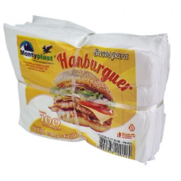 SACO HAMBURGUER 17CM X 17 CM C/100