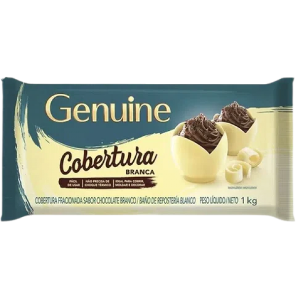 COBERTURA BRANCA GENUINE 1KG BARRA
