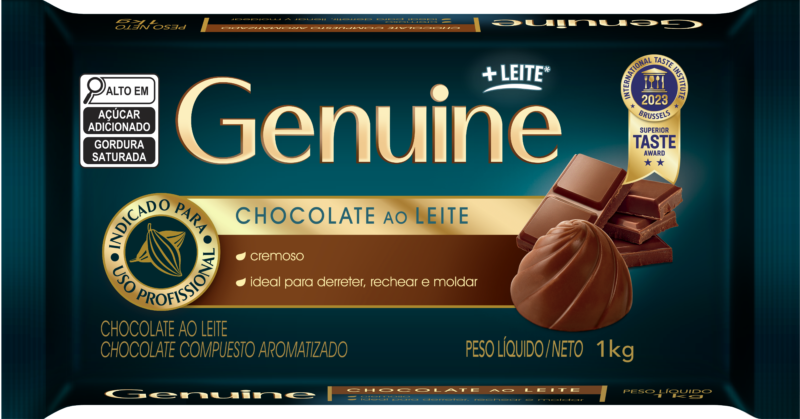 CHOCOLATE AO LEITE GENUINE 1KG BARRA