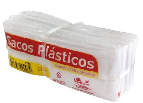 SACO PLAST 15CM X 30CM C/100 UNID.