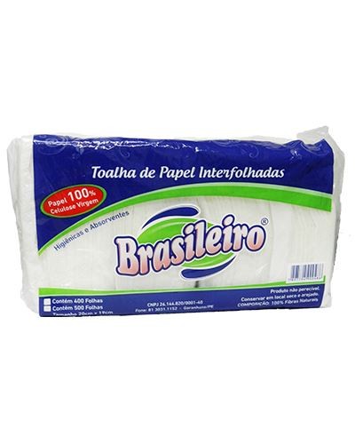 FARDO PAPEL TOALHA 100% BRASILEIRO  C/(8 X 500 FOLHAS)