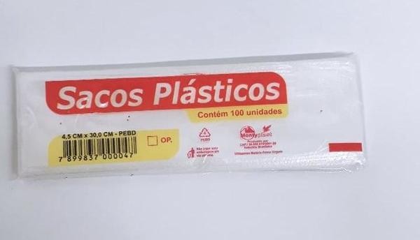 SACO PLAST 4,5CM X 30CM C/100UNID