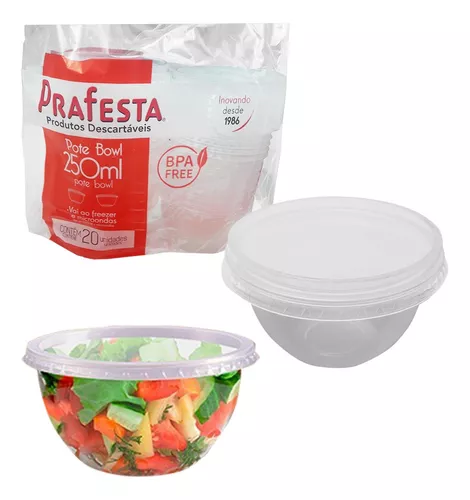 POTE BOWL 250ML C/ SOBRETAMPA PRAFESTA 20UNID