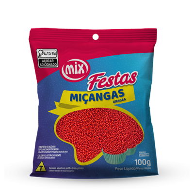 Miçanga Vermelha MIX 500g 