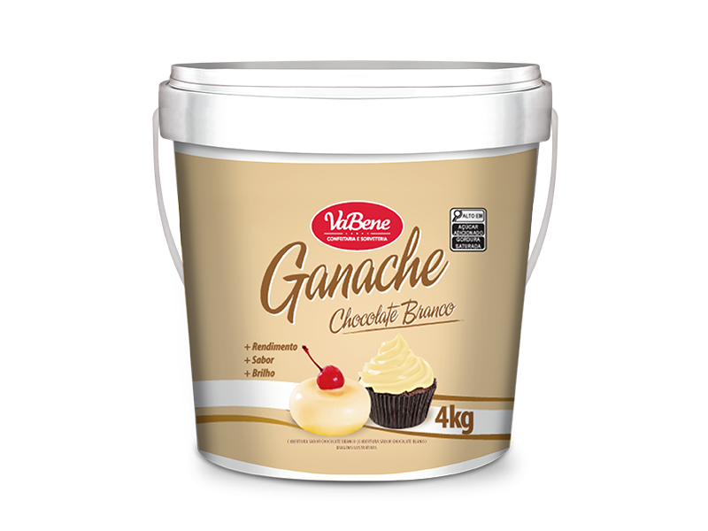 GANACHE VABENE CHOCOLATE BRANCO 4KG