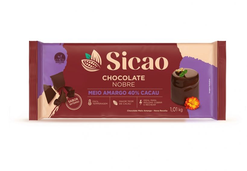 CHOCOLATE NOBRE SICAO MEIO AMARGO 1,01KG