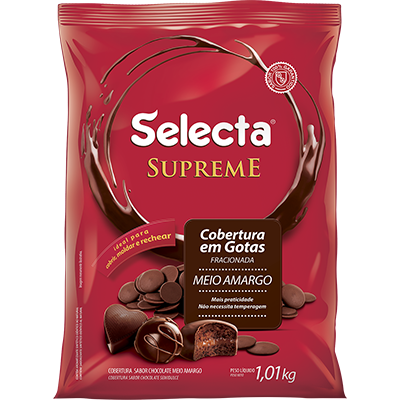 COBERTURA EM GOTAS SUPREME MEIO AMARGO SELECTA 1,01KG