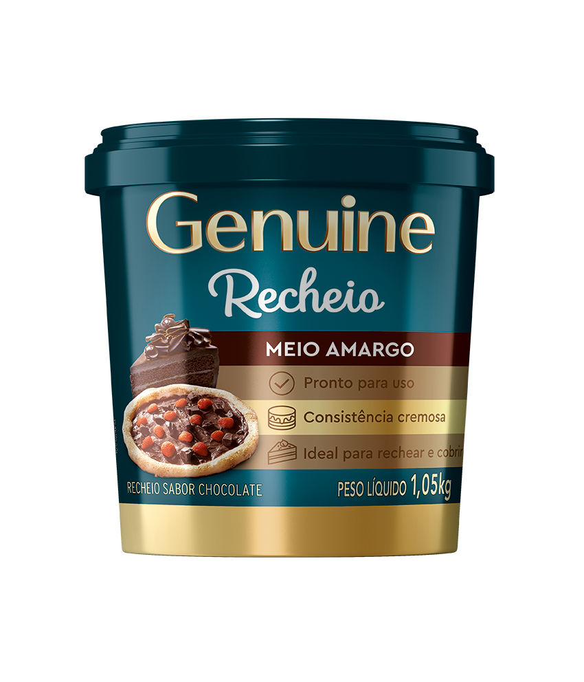 RECHEIO GANACHE MEIO AMARGO GENUINE 1KG  UNI